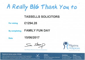 Tassells Solicitors Family Fun Day for Pilgrims Hospice